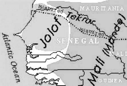 The Wolof (aka Jolof or Djolof) Empire was a state on the coast of West Africa, located between the Senegal and Gambia rivers, which Ancient civilization thrived from the mid-14th to mid-16th century CE.The empire prospered on trade via gold, hides and ivory.