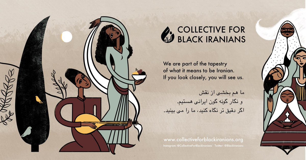 The Collective for Black Iranians was founded out of necessity, the necessity to be heard, seen and understood. Join us in welcoming the Collective in their important endeavor for stronger representation of Black and Afro-Iranian voices within the Iranian diaspora! <a href="/BlackIranians/">Collective for Black Iranians</a>