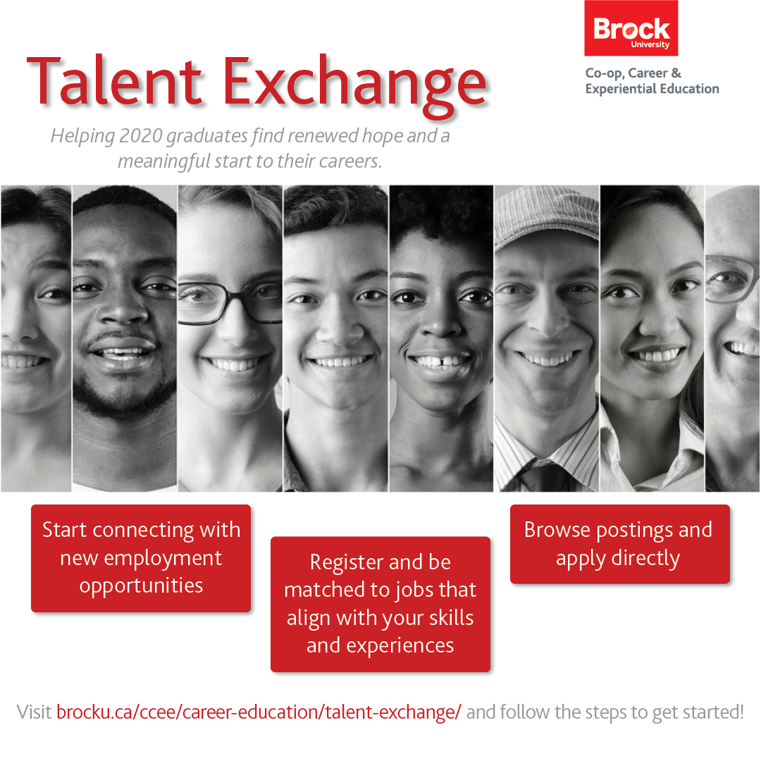 BrockCareerZone's tweet photo. Brock 2020 graduates: Job searching during a pandemic? We can help. #talentexchange https://t.co/TyMGTIjeiU