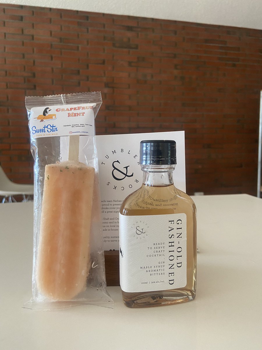 SweetStixPops's tweet photo. Have you heard of a #poptail? Pair our Grapefruit Mint #popsicle with Tumbler & Rocks gin-old fashioned to create a boozy adult treat. Found exclusively @littlebrickYEG. 😎🍹 #SweetStix #tgif #yeg #yegbiz #ShopLocal https://t.co/gpblXqK3ii