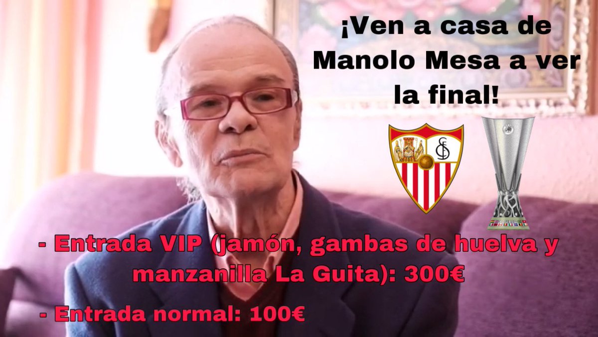 TvColeta's tweet photo. OFICIAL: Ven a casa de Manolo Mesa a ver la final. https://t.co/domW9DoGHD