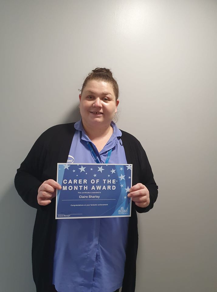 Congratulations to Claire for winning August Care Assistant of the Month for our Wrexham branch!  Thank you for your hard work! 🎉🎉