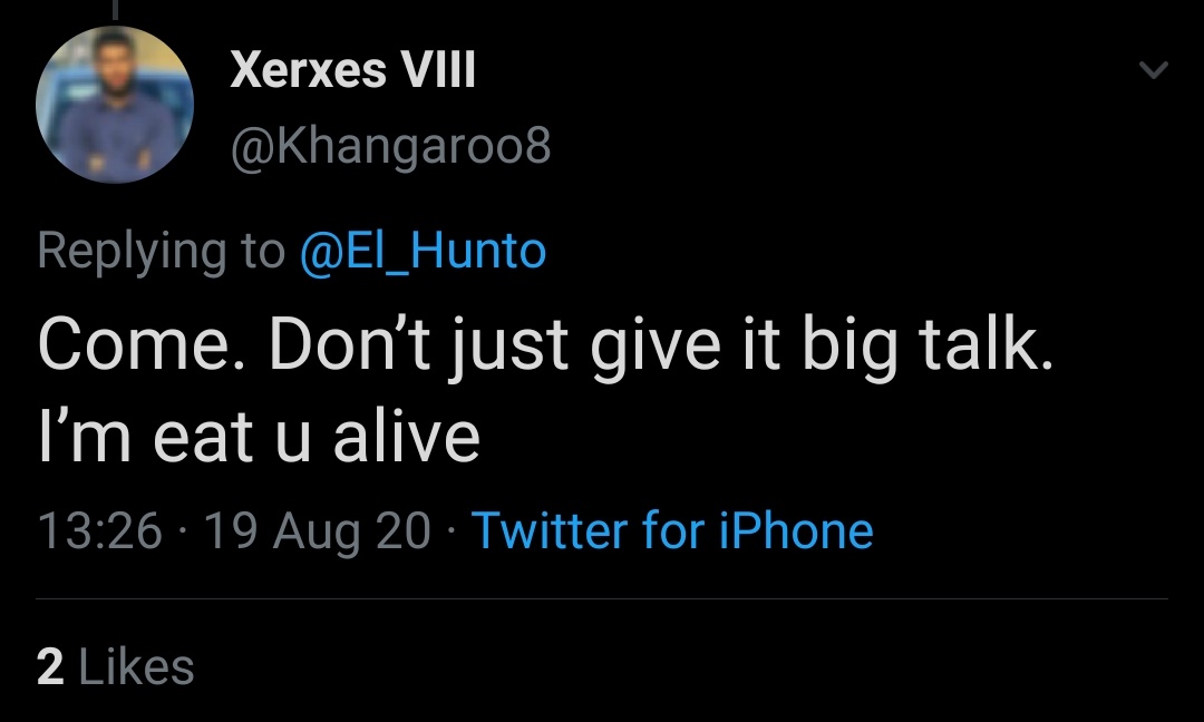 All talk no action. This baby had to change his daiper after that defeat. Also how dare the 2 people like his tweet. You guys gave this child false hope  @Khangaroo8 you need 8 years of practice to challenge me again