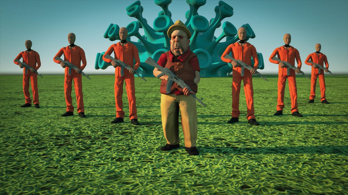 sunilbob80's tweet photo. FAT BOB and HIS DUMMIES
fight the virus 
. 
. 

#cinema4d #c4d #octanerender #render 
#renderzone #surreal #surrealism #abstract #digitalart #3d #3dart #maxon #dystopian #future #dummies #fat #fatbob #virus #coronavirus #fighters https://t.co/KFcls6EiR1