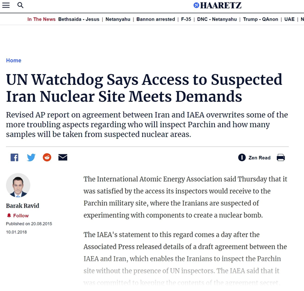 24)Important reminder:Aug 2015—AP revealed secret side deal allowing Iran to self-inspect nuclear facility where they conducted nuclear weapons work. Team Obama used their favorite echo chamber authors to attack AP.AP responded by publishing the side deal.h/t  @omriceren