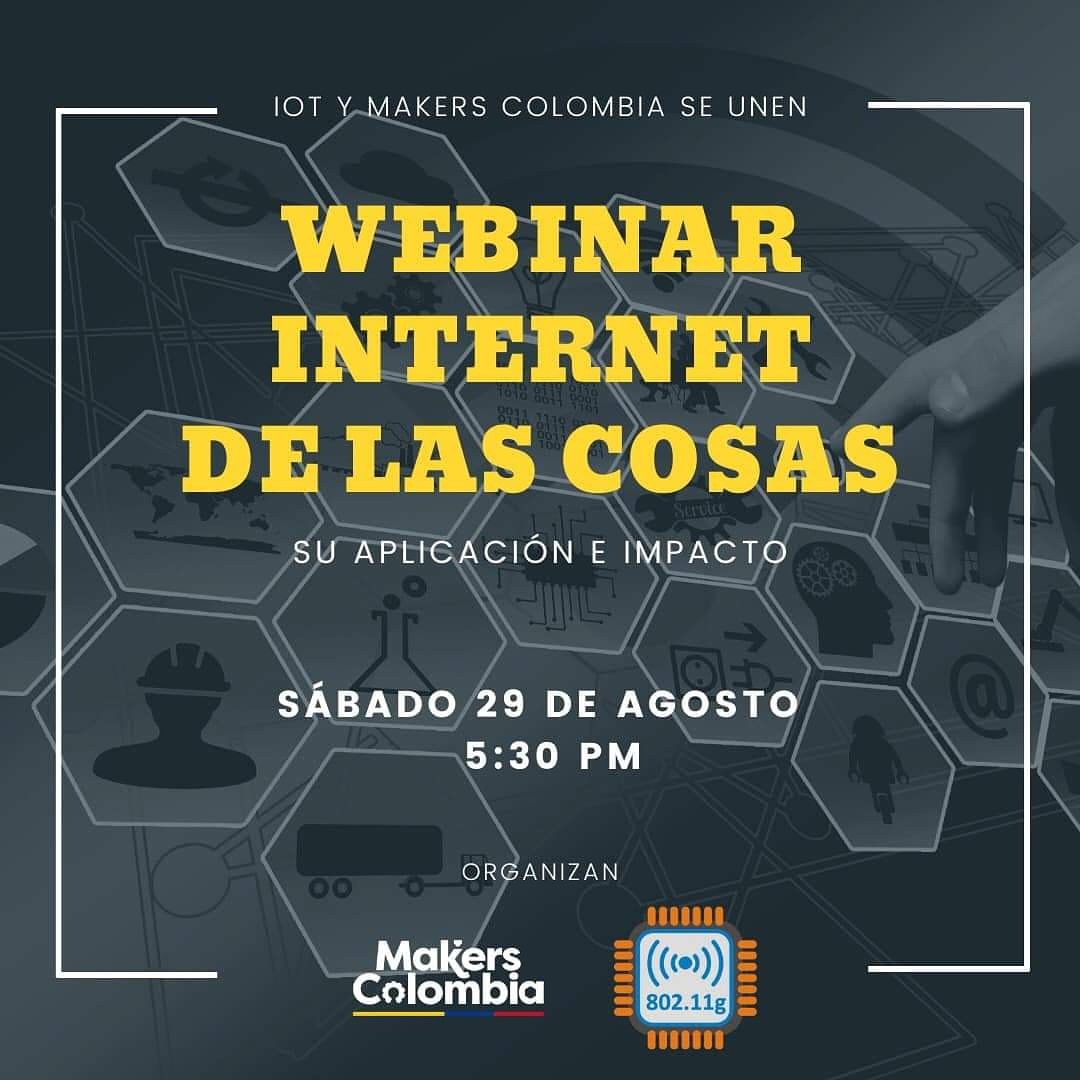 IoT Colombia y MAKERS COLOMBIA nos hemos unido para traerte este increíble WEBINAR el próximo Sábado 29 de Agosto a las 5:30 pm en donde analizaremos desde el pensamiento #MAKER el Internet de las Cosas, su aplicación e impacto.
Link:
youtu.be/4oGcVw_v9uY
.
#makers #colombia