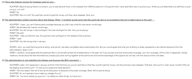 25)Important reminder:Aug 2016—WSJ uncovered Obama gave Iran $1.7 bn in unmarked cash ransom for hostages. At a briefing the State Dept. admitted they were lying about the quid pro quo."this particular fact is not something that we’ve talked about in the past"h/t  @omriceren