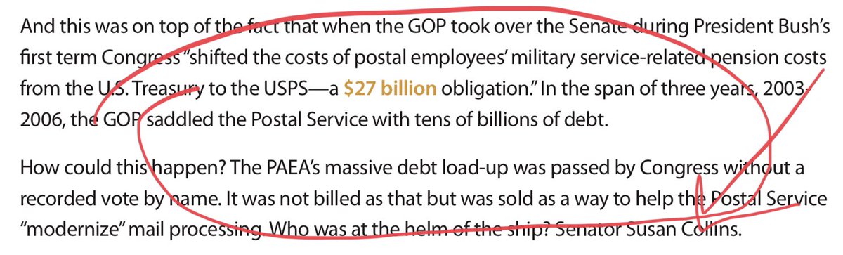 And to compound things, with a GOP controlled Senate, Congress, IN ADDITION, shifted the costs of USPS military service-related pension cost from the Treasury to USPS.A $27Billion obligation. This is a HUGE debt can never be re-paid with pre-funding pensions and more.Worse?11