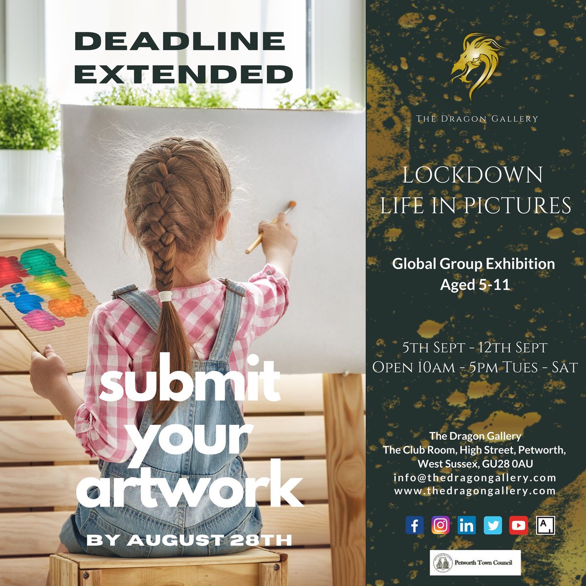 Dragon_Gallery_'s tweet photo. Submission deadline extended until 28th August. Open call ages 5-11.
See more: https://t.co/MKuzmfdvr8. #artexhibition https://t.co/2feESA2F0q