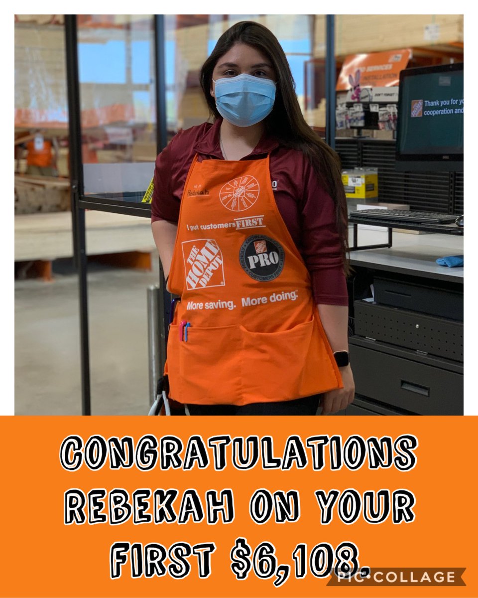 6818Thd's tweet photo. Congratulations Rebekah on a great sale keep up the good work. You’re a great asset to the team. @Roel6818DS @KendraDyeHD6818 @Jen6818FES @THD_PAR_Aaron @JudithR74613120 https://t.co/3Iw5Ms4EZ2
