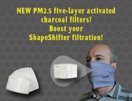 NEW at SweatVac: PM2.5 Mask Filters! Add them to your ShapeShifter to boost your protection against airborne particles