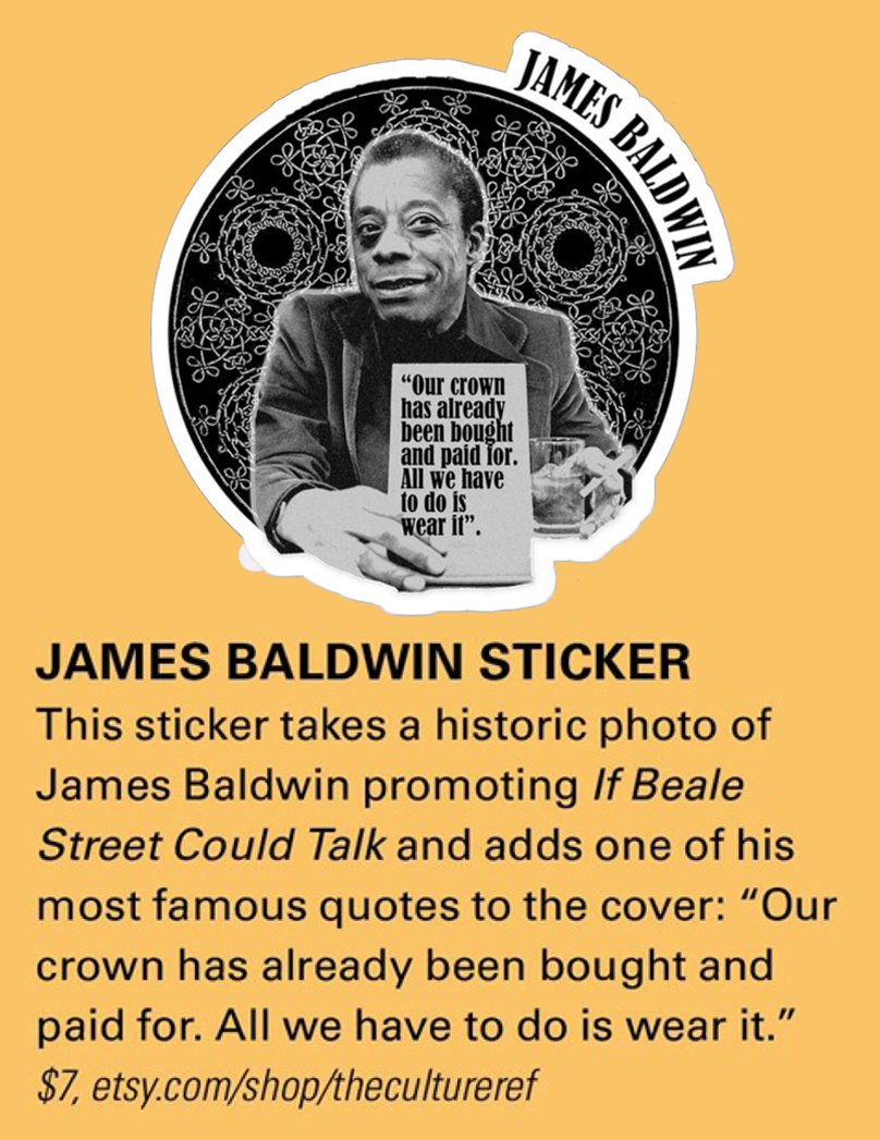 TheCultureRef's tweet image. Our James Baldwin quote sticker is featured in @TheWriterMag's current issue. The longest running magazine for writers in the U.S.!!!

Shouts to @stickermule for making our stickers. 

Available here:
etsy.com/listing/762253…