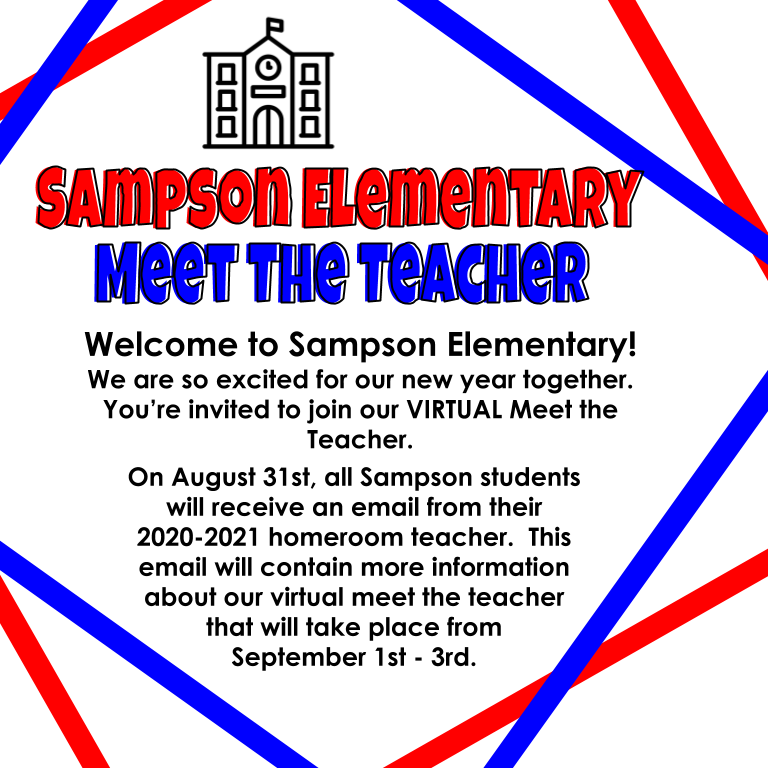 SampsonElem's tweet photo. Sampson parents- Meet the Teacher information is here! https://t.co/noogJJKpaP