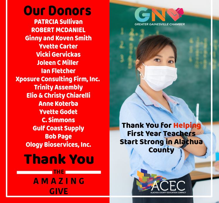 GNVChamber's tweet photo. THANK YOU! to our AMAZING DONORS for #DoingSomethingAmazing for #firstyearteachers during the #AmazingGive2020. #ChamberStrong https://t.co/zcAGBcuUVV