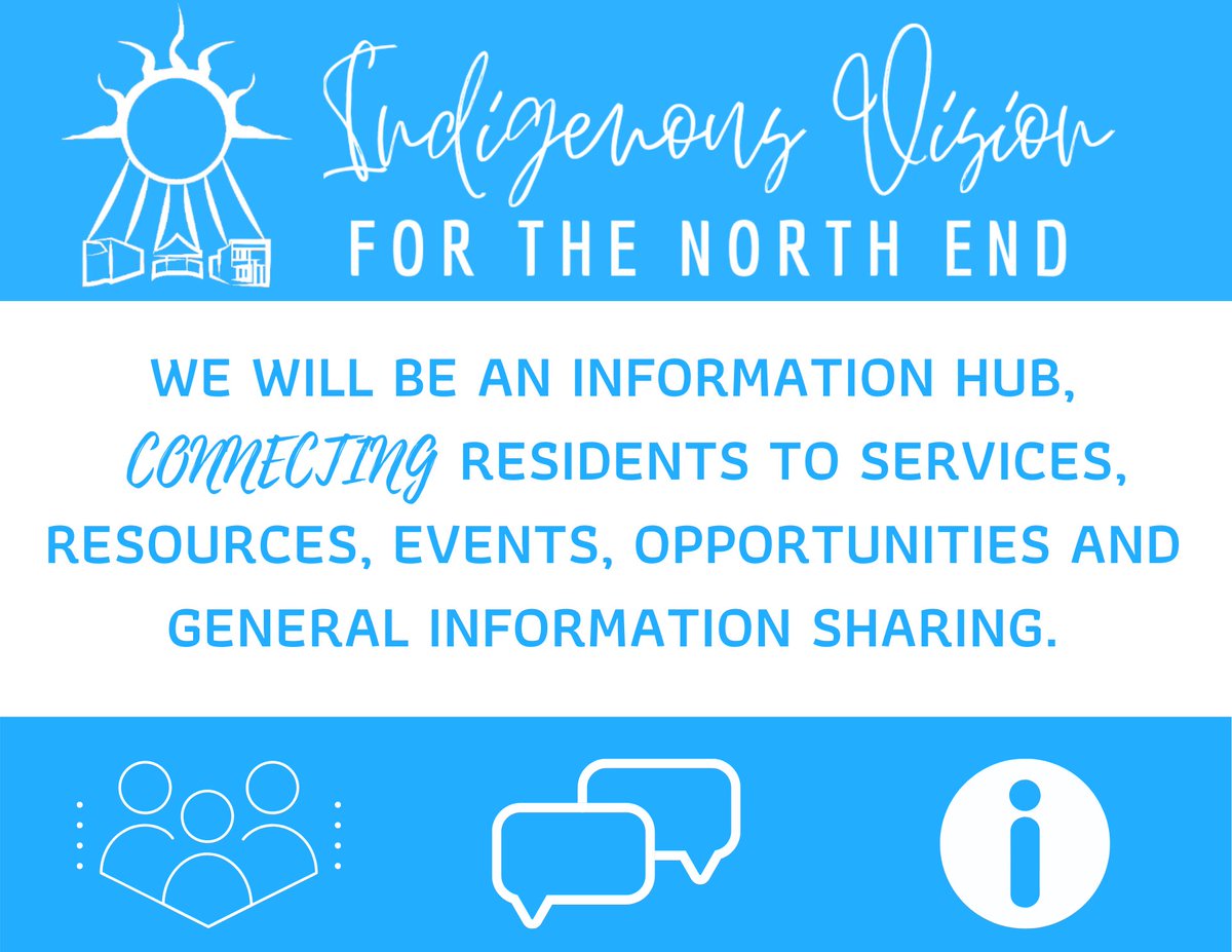 IndigVision's tweet image. We will be an information hub, CONNECTing residents to services, resources, events, opportunities and general information sharing.

I♥️North End

#I♥️NorthEnd #Connect #Community #Culture #Relationships