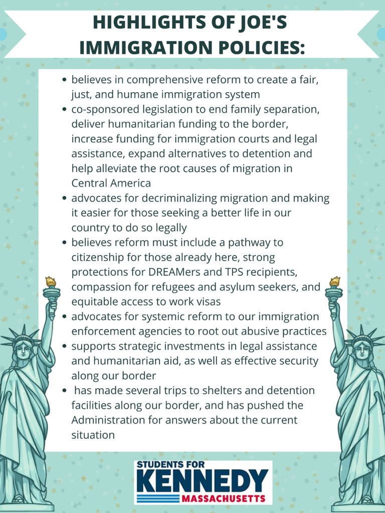 Joe has fought for DREAMers and fought to end family separation at the border. He advocates for a just immigration process that protects asylum seekers and those seeking a better life for their families!