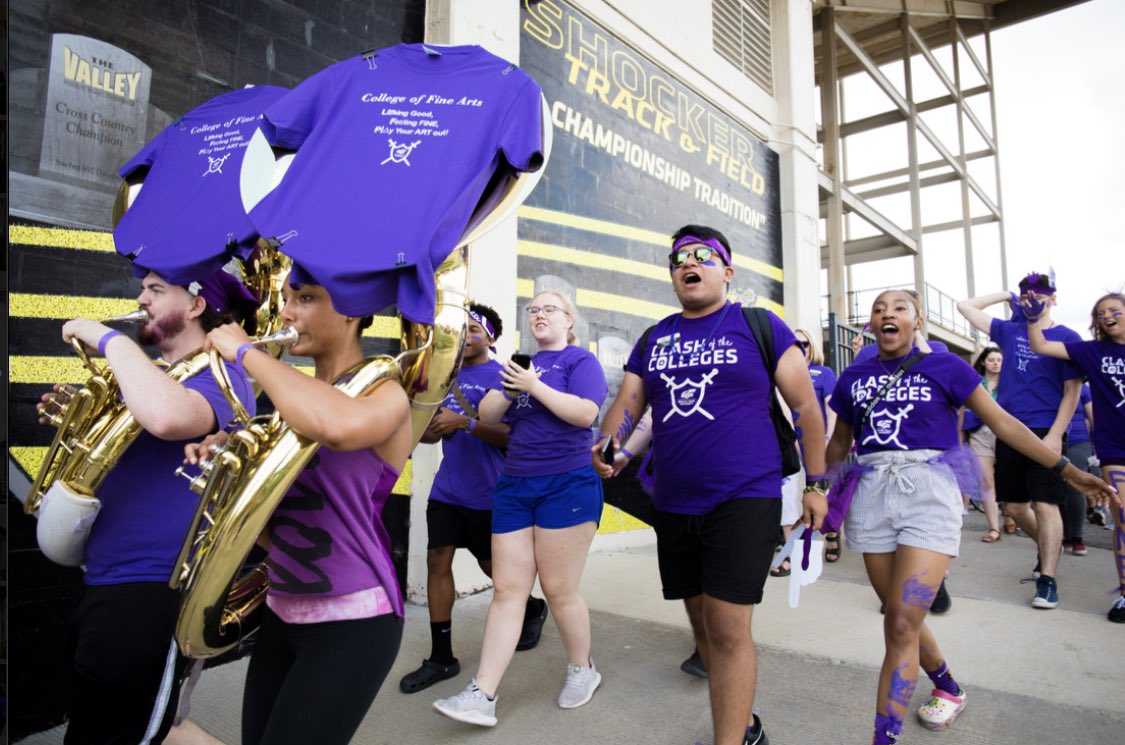 Today is the day.... HAPPY CLASH DAY!! 🤩 We can’t wait to our Fine Arts students join us for some fun I’m the sun! ☀️ Don’t forget to also join the Pre-Clash Bash on Zoom with <a href="/WSU_FineArts/">WSU Fine Arts</a>!! 🖥 See you all at Cessna at 4:00 pm! 🥳