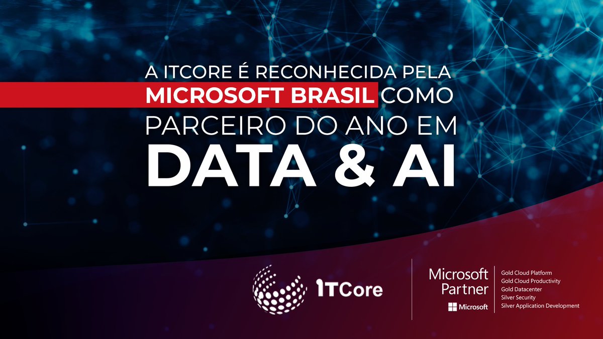 ITCore_br's tweet image. Fortalecendo a estratégia de liderança em Data &amp;amp; AI, a ITCore foi reconhecida como o melhor parceiro do ano pela Microsoft Brasil. #itcore #microsoft #tecnologia #data #ti #ai #inteligenciaartificial #ia #cognitiveservices #machinelearning #inovacao #transformacaodigital