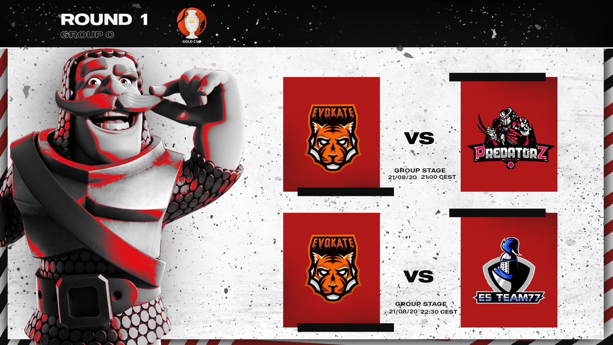 Gold Cup (@goldcup_cr) on Twitter photo Match day I Europe 🌍
GROUP C - ROUND 1️⃣
🇫🇷<a href="/Evokate_eSport/">Evokate Esport</a> A 🆚 @PredZGamingGG🇩🇪
⏰I 21:00 CEST
🇫🇷<a href="/Evokate_eSport/">Evokate Esport</a> 🆚 <a href="/EsTeam77/">Es Team77</a>🇩🇪
⏰I 22:30 CEST
Who's will win?
#GoldCupCR Match day I Europe 🌍
GROUP C - ROUND 1️⃣
🇫🇷<a href="/Evokate_eSport/">Evokate Esport</a> A 🆚 @PredZGamingGG🇩🇪
⏰I 21:00 CEST
🇫🇷<a href="/Evokate_eSport/">Evokate Esport</a> 🆚 <a href="/EsTeam77/">Es Team77</a>🇩🇪
⏰I 22:30 CEST
Who's will win?
#GoldCupCR