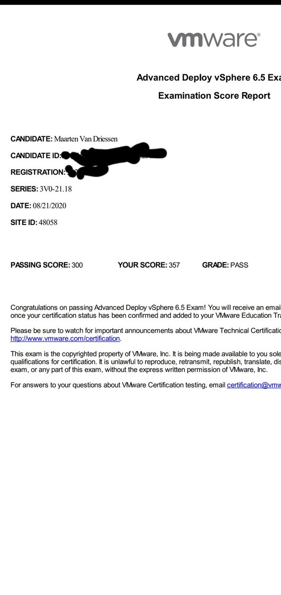 mvandriessen's tweet image. Wow, didn&apos;t expect to get the score this fast. Extremely happy to have passed and get my #VCIX! #vExpert