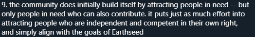 9. the Vision means that, for the most part, people who are sufficiently destructive have to goearly in the books there are descriptions of ruthlessly ejecting thieves, zero tolerance for rapists, zero tolerance for people who want to hurt others