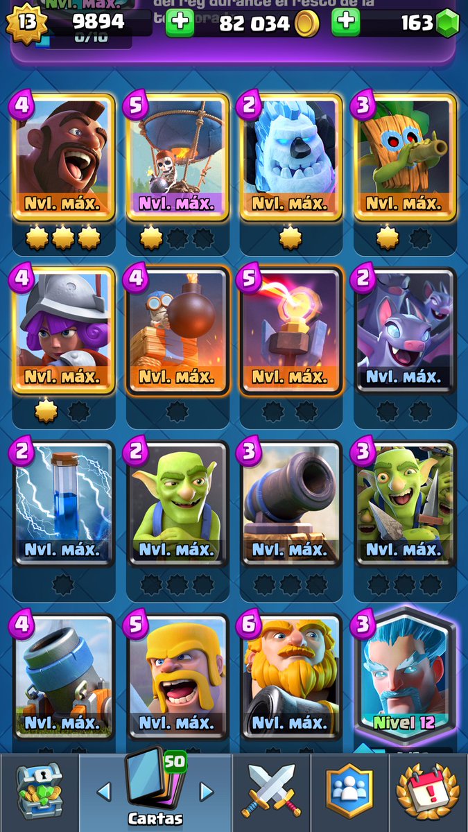 Vendo cuenta de Clash Royale, 25 cartas al máximo, 12 listas para maxear ( falta oro), todas las cartas están para subir mínimo al 12, 20 wins crl, 45k cartas en desafío, actualmente en 6300 copas por lo que está facil subir
Ofertas al DM
Rt se agradece