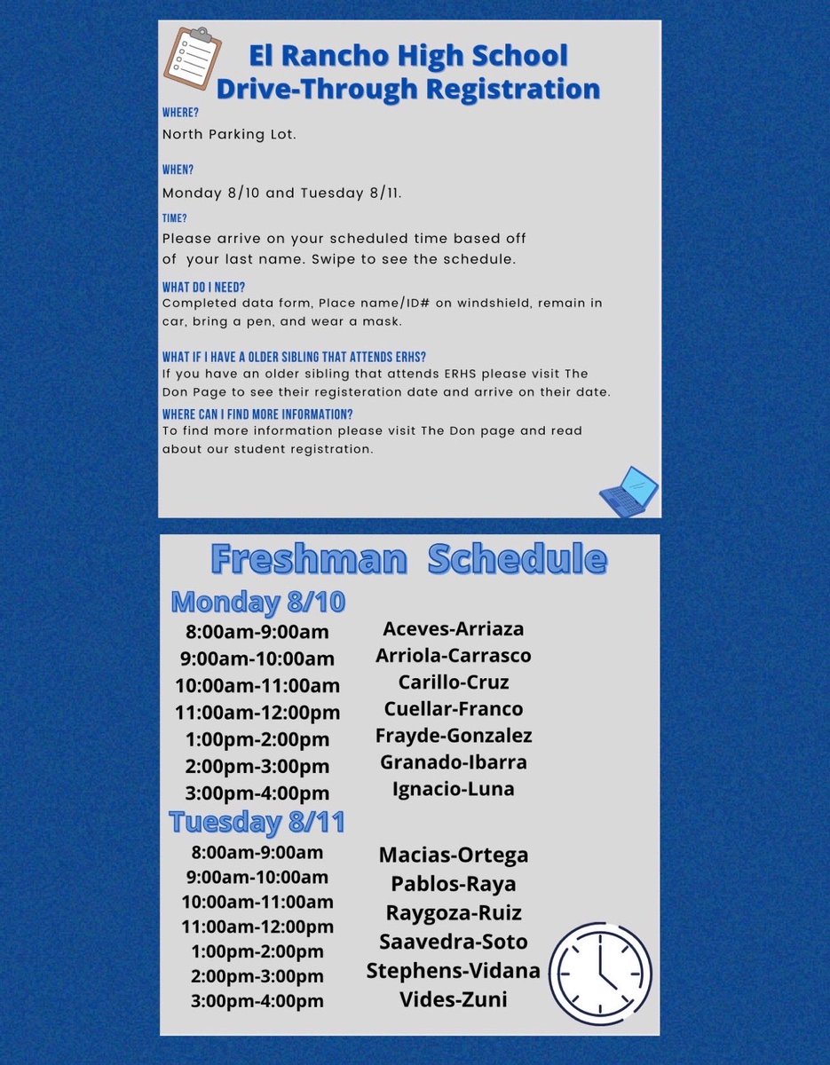 ERHSLinkCrew's tweet photo. ‼️ATTENTION FRESHMAN registration starts tomorrow, please be prepared! Leave any questions in the comments.‼️@Riveramiddle @NorthParkAA @STEAMERUSD https://t.co/OD6iYzoFUU