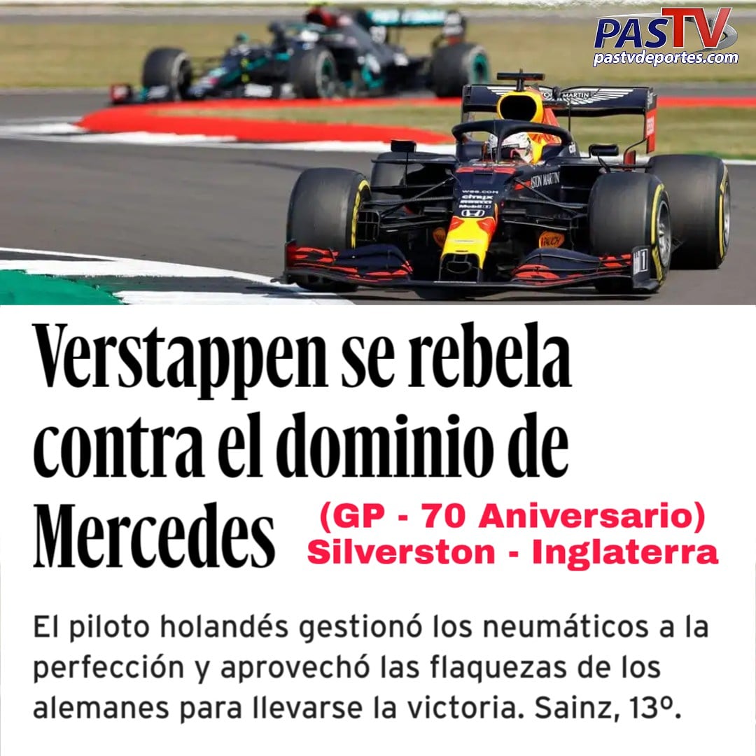#f1 #GP70Aniversario #GPSilverstone #pastvdeportes #verstappen fue seguido por #LewisHamilton #redbull #bottas y #Leclerc en el Gran Premio 70 años de la Fórmula 1 corrido en Silverston Inglaterra @MegasportsT @aldrhym #f1 #Formula1 https://t.co/Kih40fDQjr