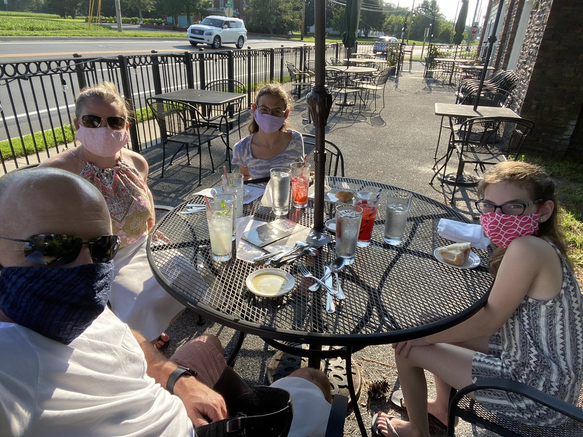 First family dinner out since February. #WearAMask #SocialDistancing #SupportLocalBusinesses #SummerTraditions @AriBetof
