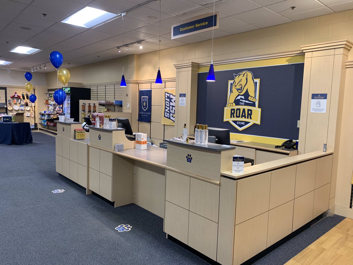 MountStJosephU's tweet photo. The new and improved Roar Store is open! Now through August 31, everything in the store is 25% off. Scrubs and lab coats are 50%. Come in soon. 🐾 https://t.co/ZM56wHcmmp