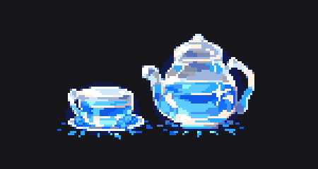 #teapot set for todays #pixel_dailies <a href="/Pixel_Dailies/">Pixel Dailies</a> #pixelart #ドット絵
