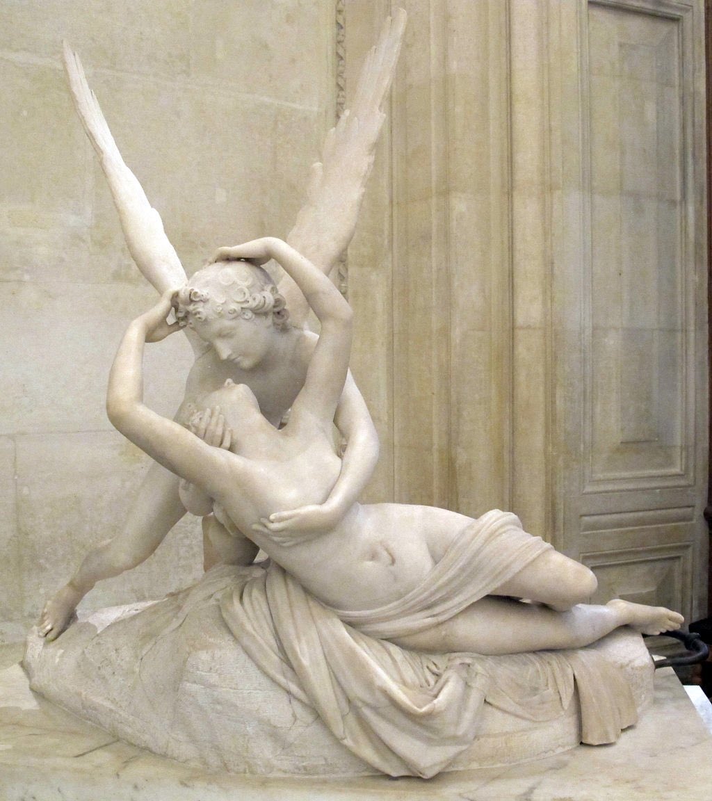 51/ « Psyche Revived by Cupid's Kiss », sculpture d'Antonio Canova (1793), exposée au Musée du Louvre. Rohan et Nanase, « Rohan au Louvre » (2010).