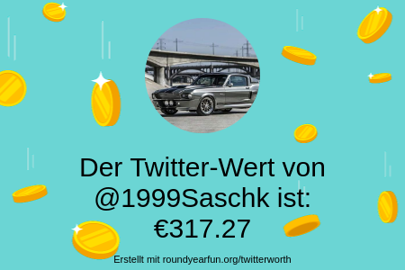Mein Twitter-Wert ist: €317.27

Finde deins mit clockurl.co/key/twitterwor…

⠀