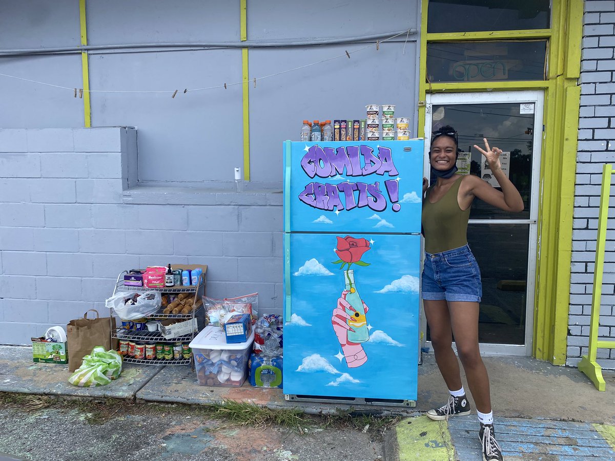 so incredibly proud to announce to Houston’s first community fridge is out &amp; fully stocked💚 the fridge is located at 3801 N MacGregor Way, Houston, TX 77004, please feel free to donate at any time! If you would like to schedule to volunteer for a shift, click the link my my bio!