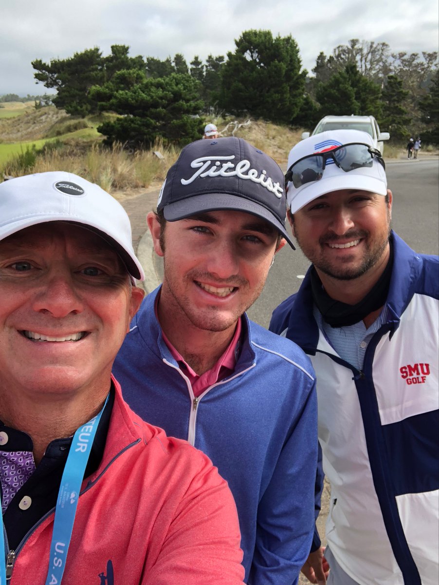 SMUGolfM's tweet photo. Having your dad caddy for you at the U.S. Am... priceless. #PonyUp #Family https://t.co/dPO4a8ZejF