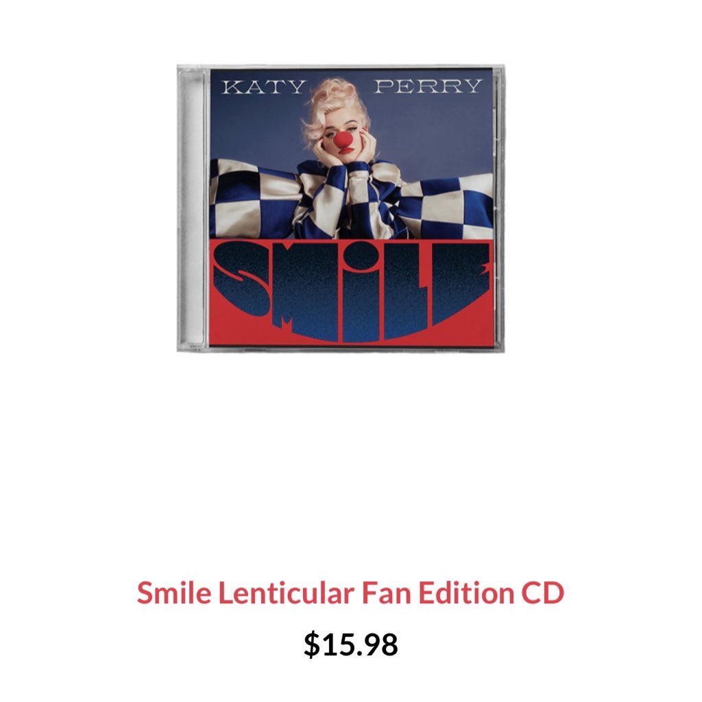  @katyperry revealed that the  #Smile Lenticular Fan Edition will have Never Worn White and Small Talk on it!!!!!  #SmileSunday