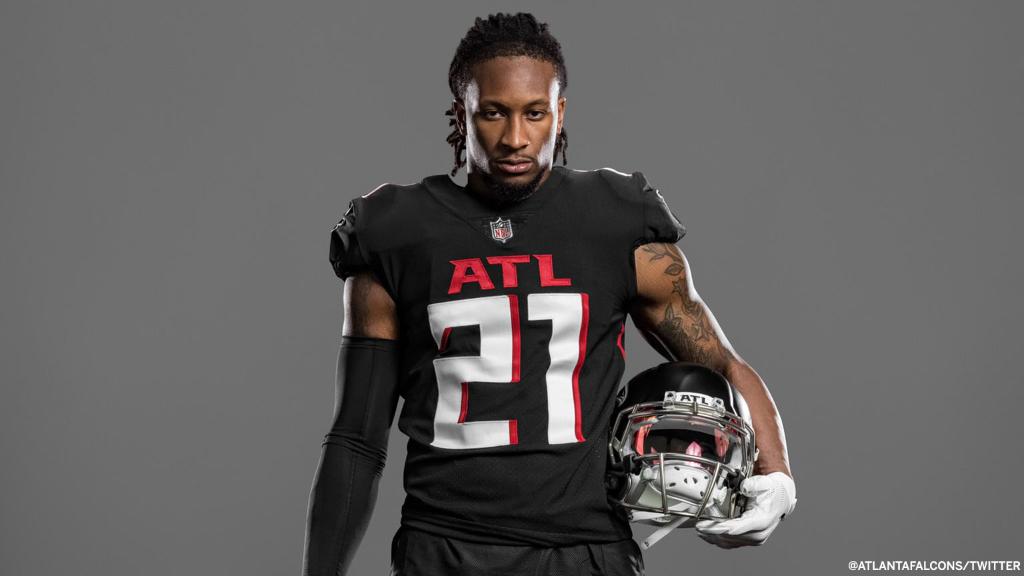 ESPNNFL's tweet photo. @TG3II showing off ATL's new threads 😤 🔥

(via @AtlantaFalcons) https://t.co/jgo1yPb8ZQ