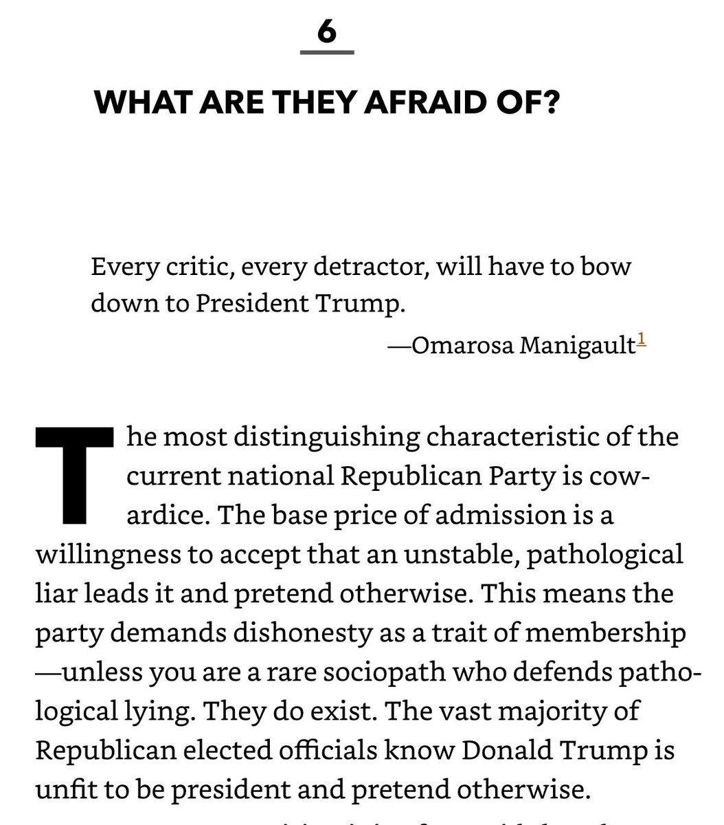 5/ GOP insider  @stuartpstevens, who spent his career helping get Republicans elected—and who knows these people well—wrote an entire chapter on “What Are They Afraid Of?”Never once does he mention fear of blackmail. Notice, however, the word "pretend" 