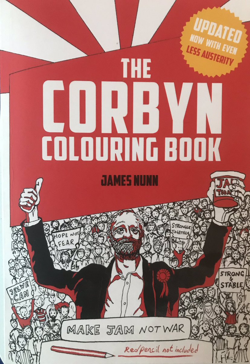 And stored temporarily & horizontally is The Corbyn Colouring Book, James Nunn