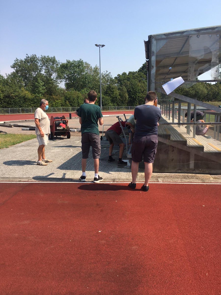 OfficialClarets's tweet image. Thank you to the hard work of @OfficialCCSC for taking down the RO-RO at the ground town today in such hot conditions!