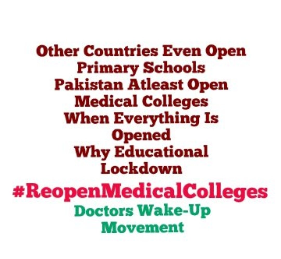 munibyyyy's tweet photo. As a medical student we guys need to reopen our colleges,as some things are not clear from online classes, we need to go our wards, if gov can reopen cinemas, theaters with or without SOPs than why not they open our colleges. #reopenmedicalcolleges https://t.co/Hoil9MEsXz