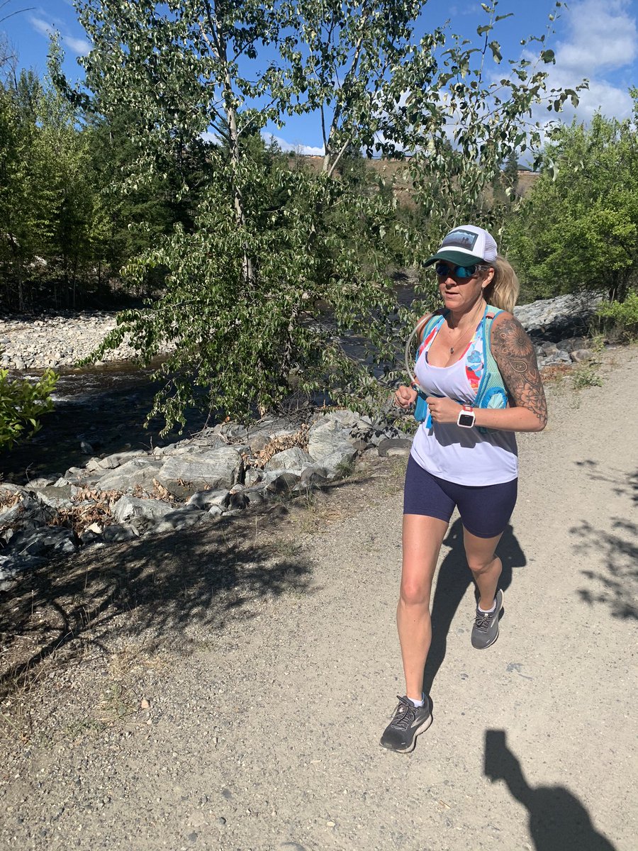 keeprunningkris's tweet photo. Finished my last 21.1 K of my 100K #runwithrivs challenge! Was a hot one in Kelowna but the Mission Creek is always awesome for some shady relief and easy on the joints! #runforrivs #prayingwithmyrunningshoeson #runstreak #day253 #kelowna #vacation #calgaryrunner #canadianrunner https://t.co/ezPKIdaZiH
