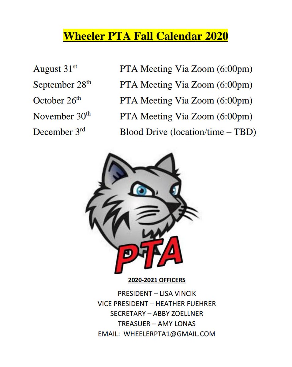 Wheeler PTA - Omaha (@pta_wheeler) on Twitter photo The calendar for the first semester of school looks a lot different from years past, but we are still here for our Wildcats. We will update our calendar as things change and will provide the second semester calendar later this year. The calendar for the first semester of school looks a lot different from years past, but we are still here for our Wildcats. We will update our calendar as things change and will provide the second semester calendar later this year.
