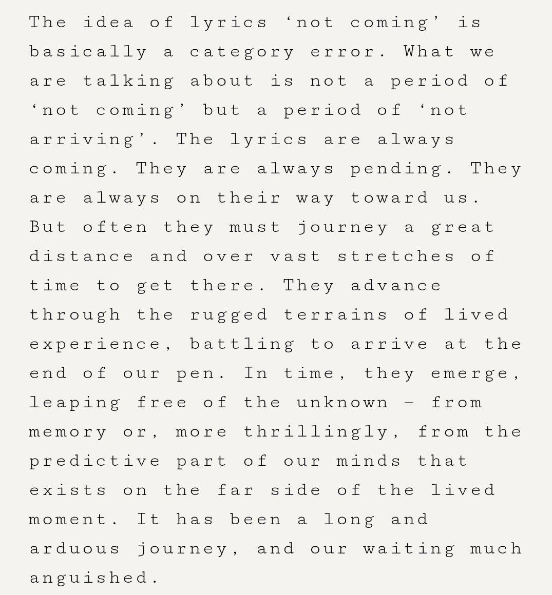 peteromallet's tweet image. What do you do when the lyrics just aren’t coming? by @nickcave: 

theredhandfiles.com/the-lyrics-jus…

Cave's newsletter is the only one that that causes me to drop everything &amp;amp; read instantly.

Whether your a fan of his music or not, it's well-worth a read and this is a great example.