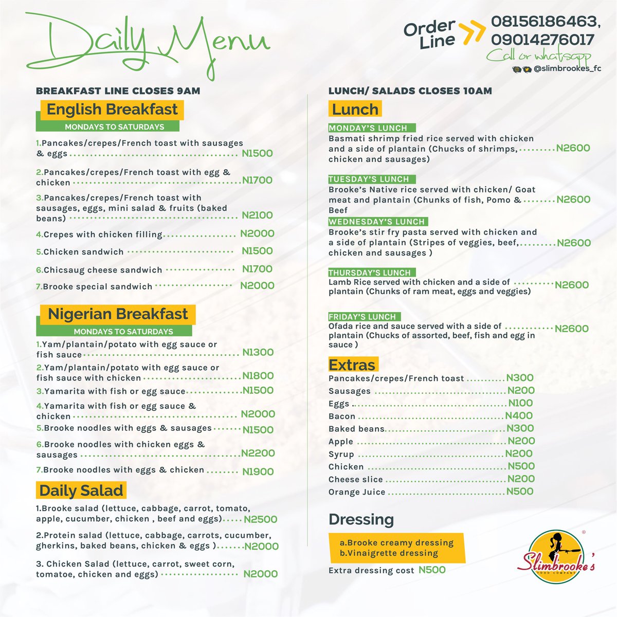 Slimbrookes_FC's tweet photo. Breakfast 😍🥞🥪🥓🍳
Available mondays to Saturdays 
Pls call or WhatsApp us to order 
Order line closes 9am
1st pic 2500
Every other breakfast is on the menu
Pls see menu for prices and more options 
08156186463
#plsRT 
#AbujaTwitterCommunity https://t.co/3PznUzxICE