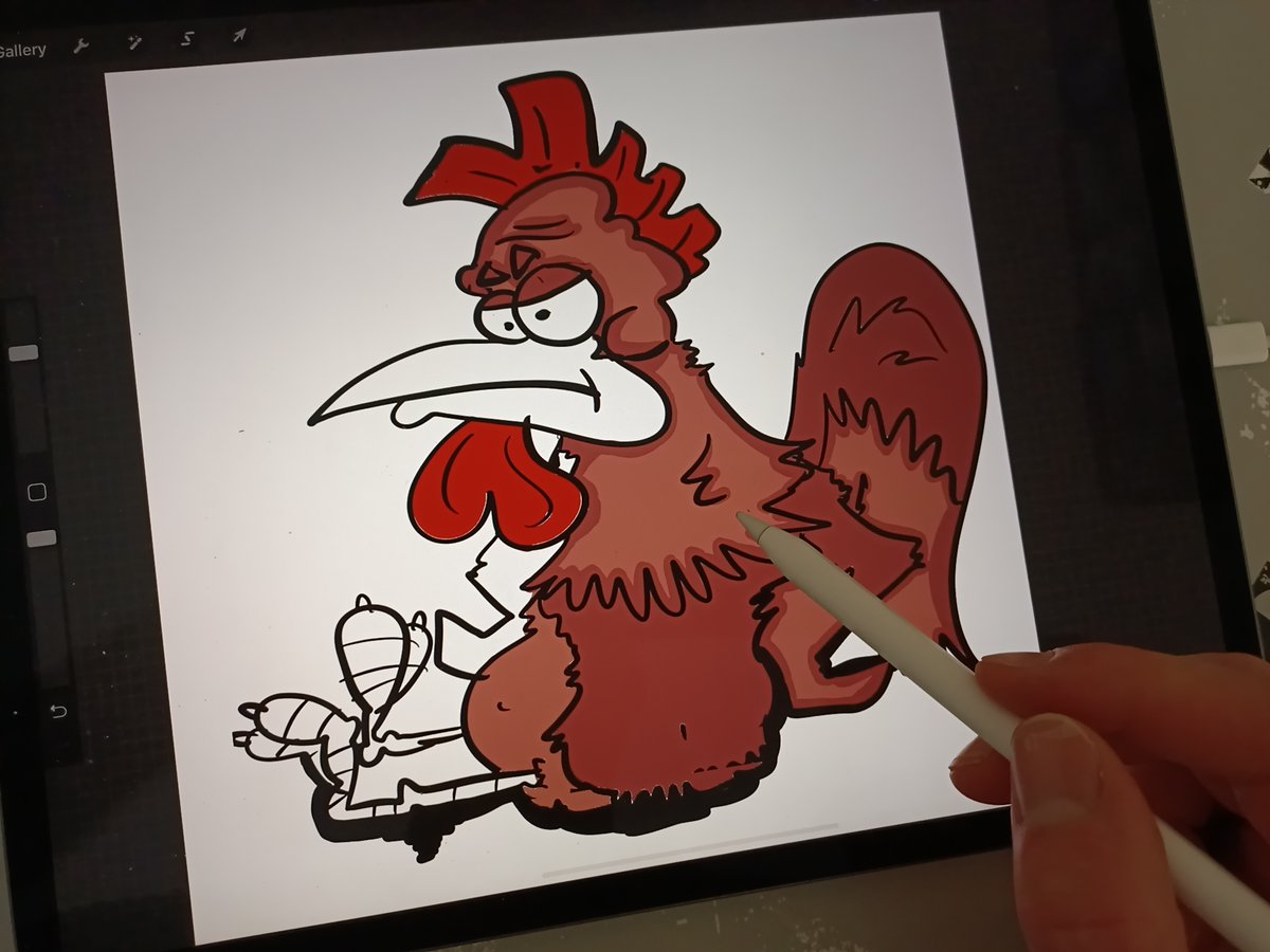 YannickCano's tweet photo. Creation of my chicken steps by steps by using layers on Procreate Application 😁😁🖍️🖍️what do you think?#cartoon #cartoonist #CartoonArt #drawing #drawthisinyourstyle #drawingprocess #dessin #procreateart https://t.co/1yxrlSKbnQ