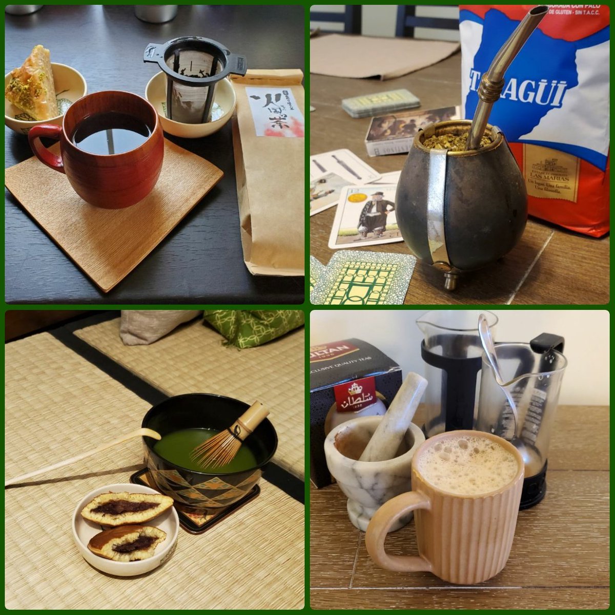 Wow. This was my 100th daily/nightly tea time post -- 100 days (not counting weekends), no exact repeats.I'm going to keep going, as this continues to be one of the most relaxing and peaceful times of my day.A collage of a few highlights below.