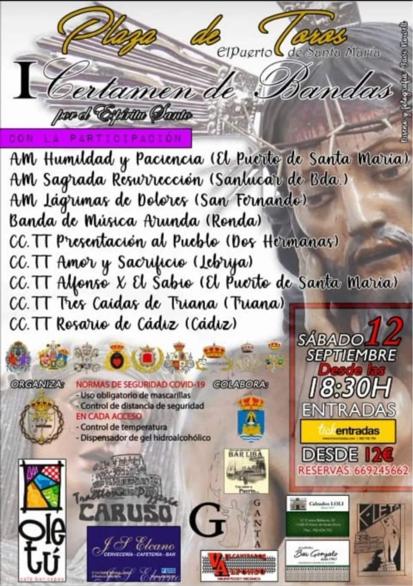 audioscofrades's tweet photo. 📢VAYAN APUNTANDO LA FECHA!!! 
PRIMER CERTAMEN DE BANDAS A LA VISTA!!!
Participan entre otras @amlagrimas @BpresentacionAP @3Caidas_Triana @RosariodeCadiz https://t.co/QBnP22rCMY
