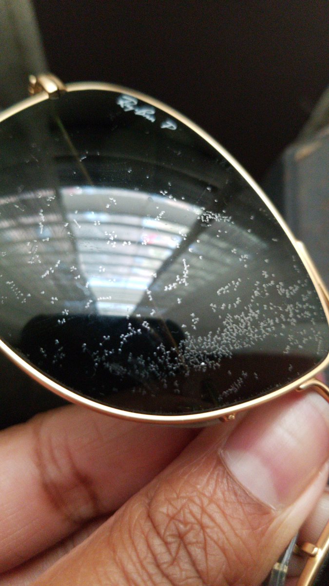 s_dot_bhudier's tweet photo. @ray_ban This is terrible.  Bubbling on prescription lenses and no warranty after a year! Really disappointed. https://t.co/vI0FoNt6sx