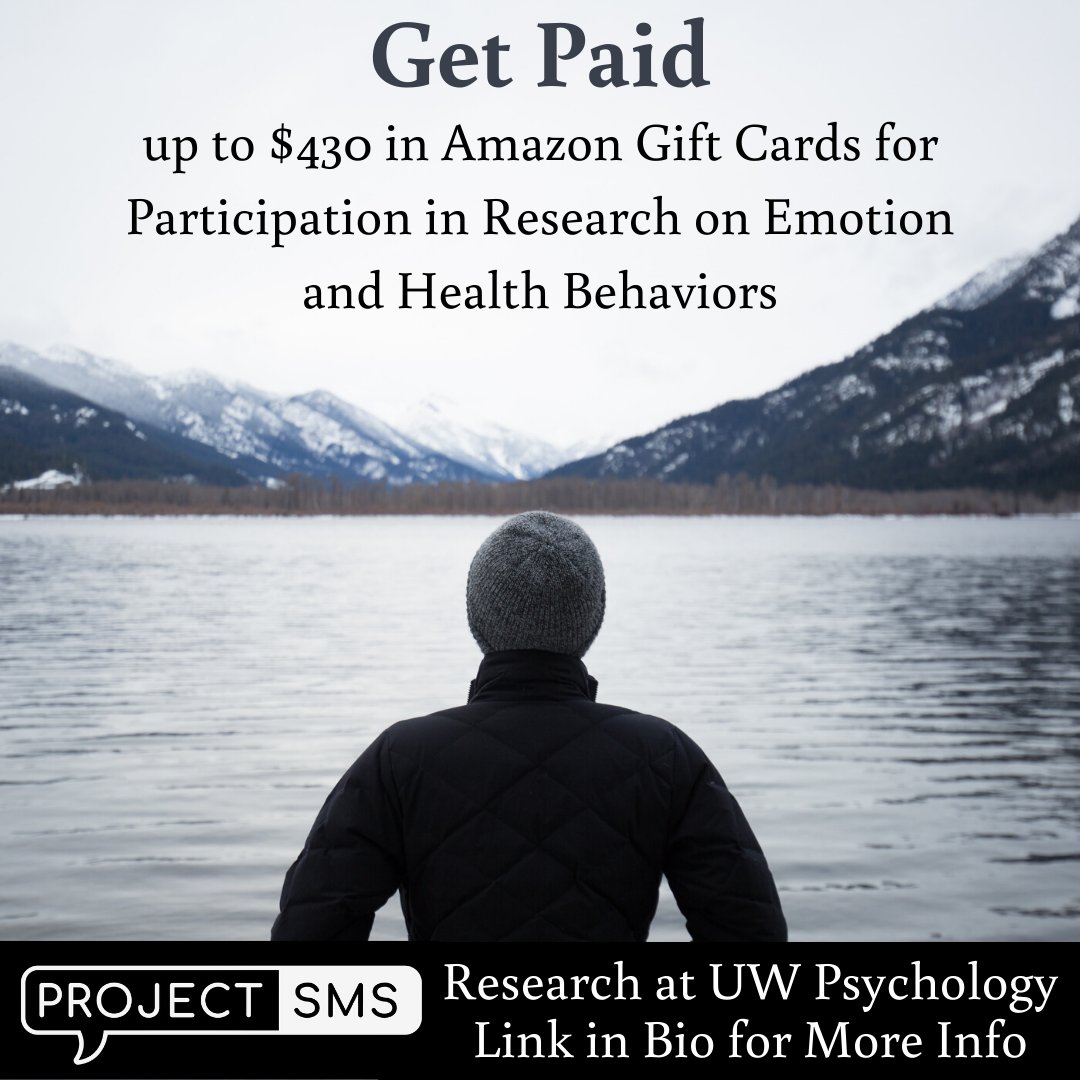 project_sms's tweet photo. Hey there! We're looking for participants ages 18-22 to join our psychological study based out of the University of Washington. Eligible participants can earn up to $430 by responding to simple surveys and questionnaires. Interested? Check out the link in our bio to learn more! https://t.co/6bZKithaou